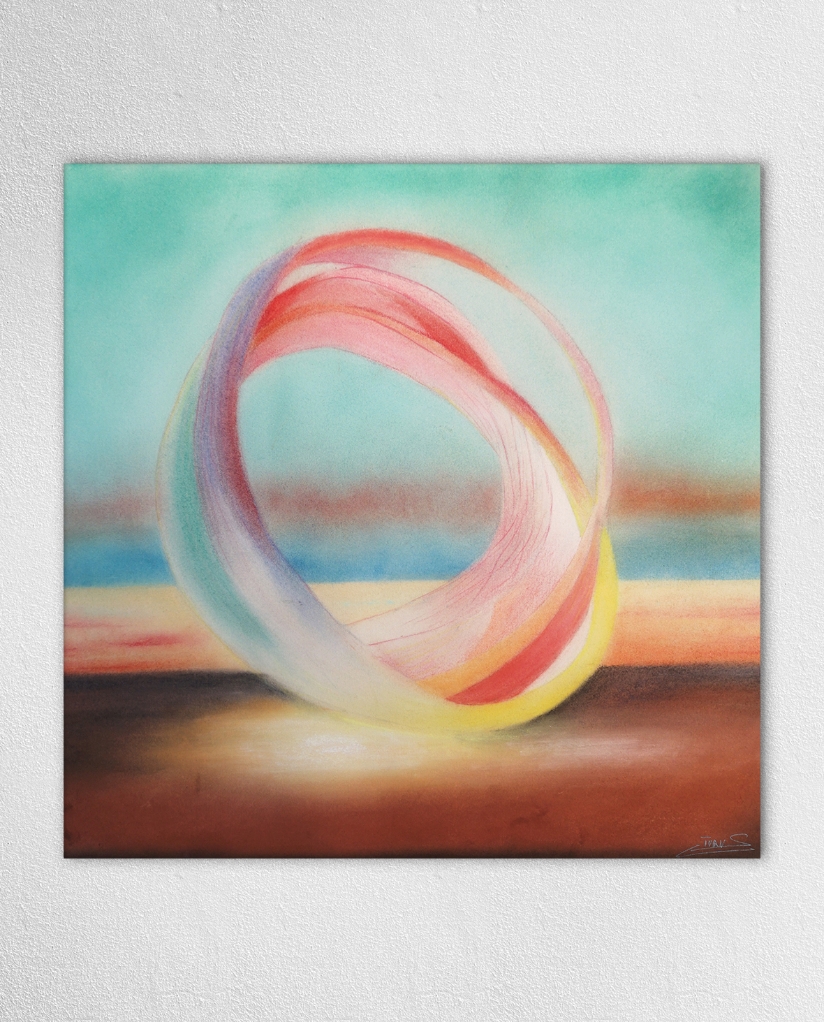 Dialogue de lumière, pastel sec 50 × 50 cm — Ivan Colas, 2024