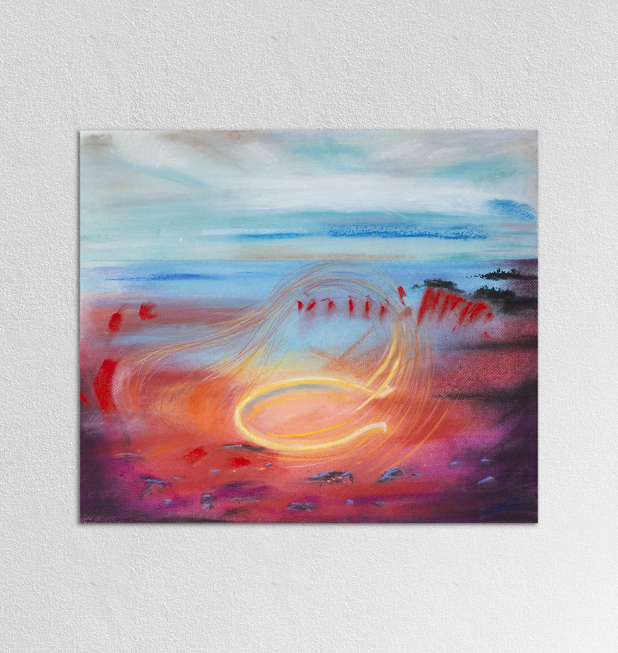 Avant le Cercle, pastel sec 65 × 55 cm — Ivan Colas, 2026